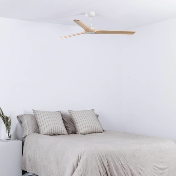 FARO BARCELONA Ventilateur plafond Heywood M DC blanc/bois clair FARO BARCELONA