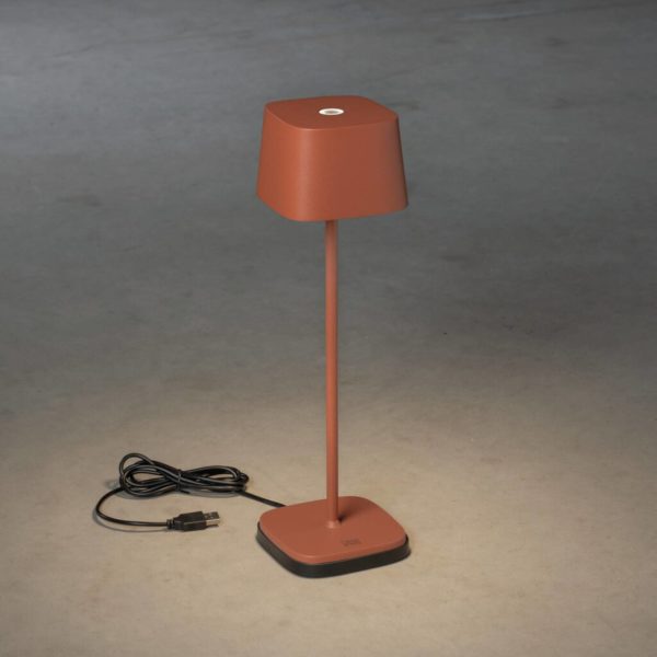 Konstsmide Lampe de table LED Capri extérieur, terracotta Konstsmide