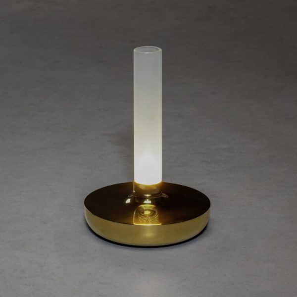 Konstsmide Lampe table LED Biarritz IP54 batterie CCT doré Konstsmide