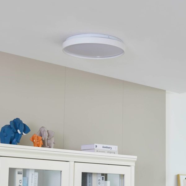Lindby Smart Plafonnier LED Mirren, blanc, CCT, Tuya LINDBY