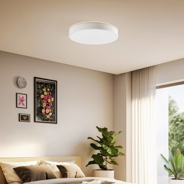 Lindby Smart Plafonnier LED Innes blanc Ø38cm RVB CCT Tuya LINDBY