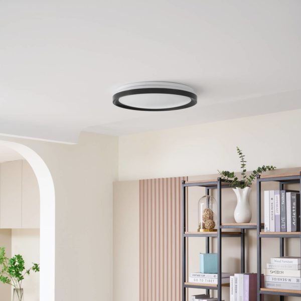 Lindby Smart Plafonnier LED Ardena, RGBIC, hauteur 8,5cm, Tuya LINDBY