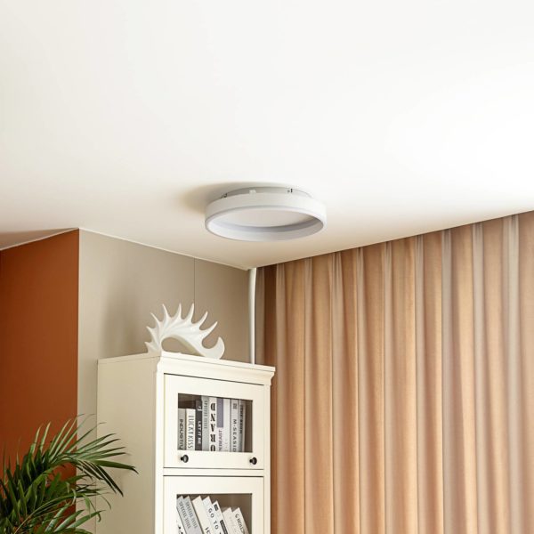 Lindby Smart Plafonnier LED Yasmen, blanc, métal, CCT, Tuya LINDBY