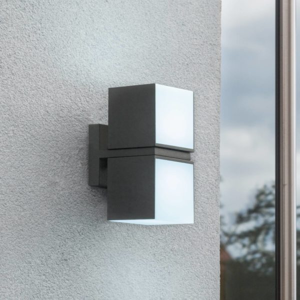 LUTEC Applique LED Cuba à 2 lampes anthracite 4 000 K Lutec