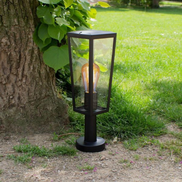 LUTEC Potelet Pine en aluminium et verre, IP44 Lutec