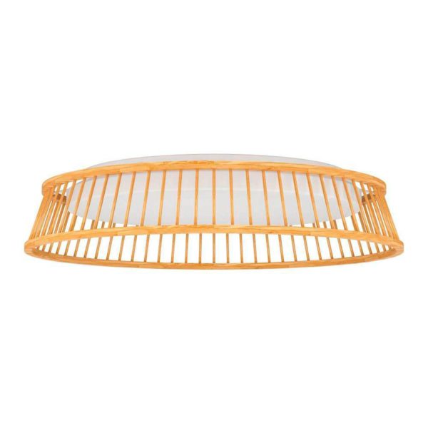 EGLO plafonnier LED Luppineria tressage bois Ø45cm EGLO