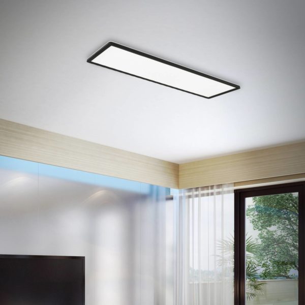 Briloner Panneau LED Slim 58×20 cm on/off 4 000 K noir Briloner