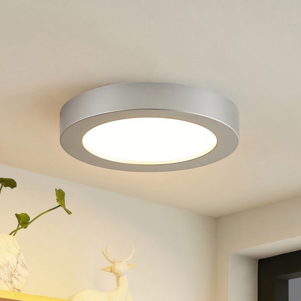 Prios Edwina plafonnier LED argenté 22,6cm x3 PRIOS