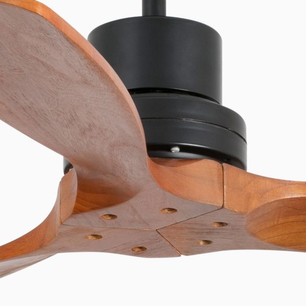FARO BARCELONA Ventilateur de plafond Mini Lantau S, noir/noyer FARO BARCELONA