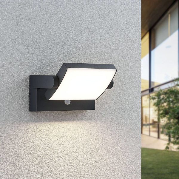 Applique d’extérieur LED Lindby Sherin, lot de 2, orientable, capteur LINDBY