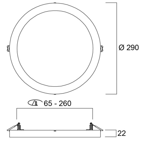 Sylvania Start downlight LED 5in1 Ø 29cm 18W Sylvania