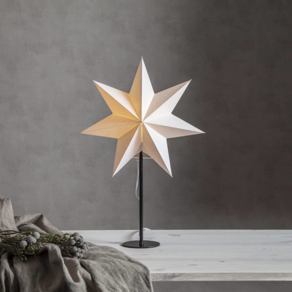 STAR TRADING Étoile sur pied Mixa métal/papier noire/blanche STAR TRADING