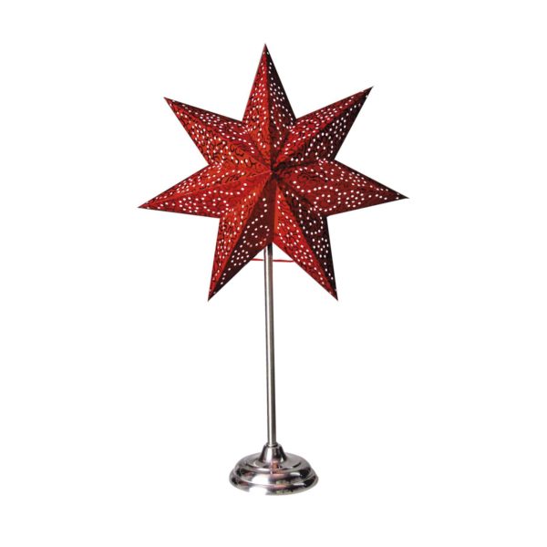 STAR TRADING Étoile sur pied Antique, métal/papier, rouge STAR TRADING