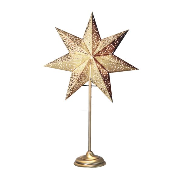 STAR TRADING Étoile sur pied Antique, métal/papier, dorée STAR TRADING