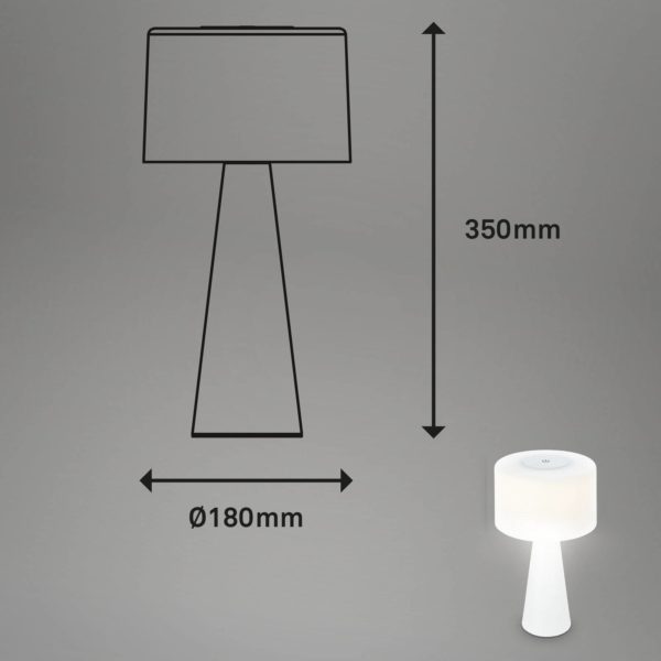 Briloner Lampe à poser LED Halo, batterie, blanche Briloner