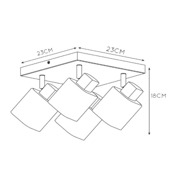 Lucide Spot pour plafond Alion, gris fumé, à 4 lampes Lucide