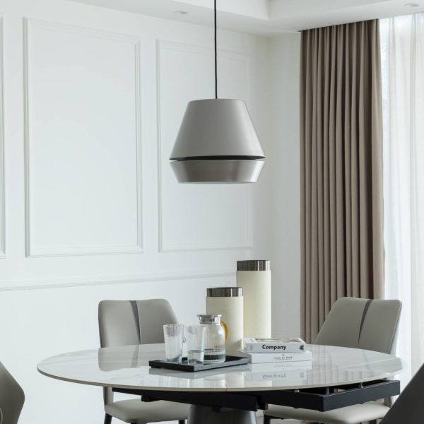 Lucande Mynoria Suspension LED, gris LUCANDE