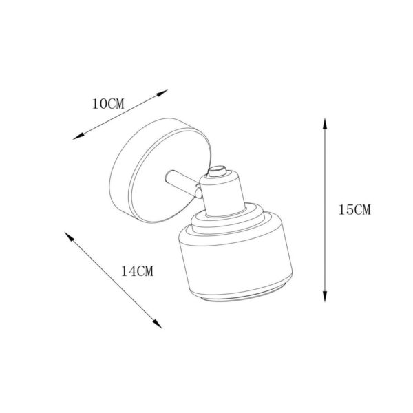 Lucide Spot pour plafond Bjorn à 1 lampe, noir/gris fumé Lucide