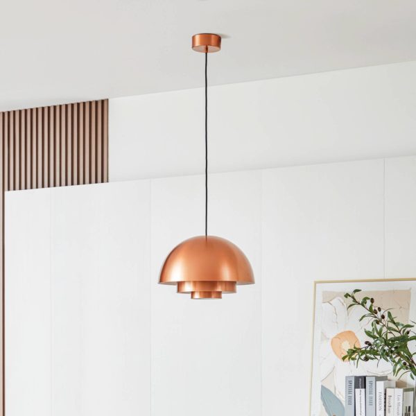 Lucande Nymara suspension LED cuivrée LUCANDE