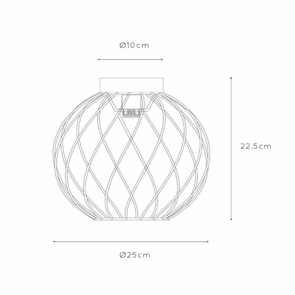 Lucide Plafonnier Danza, abat-jour cage, Ø 25 cm, doré Lucide