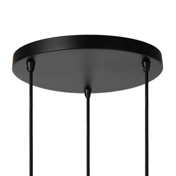Lucide Suspension Danza, à 3 lampes, ronde, dorée Lucide