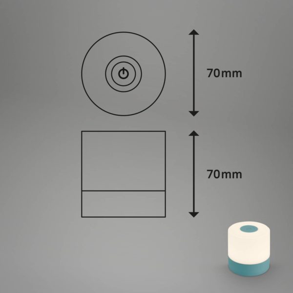 Briloner Lampe de table LED Smal, batterie, 2.700 K, bleu Briloner