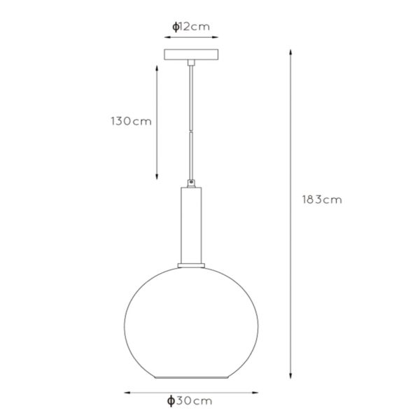 Lucide Suspension Marius, noire, à 1 lampe Lucide