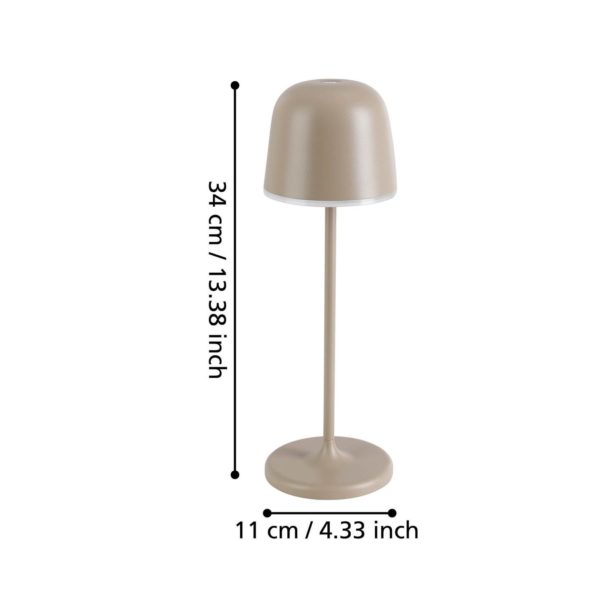 EGLO Lampe de table LED Mannera, batterie, sable EGLO