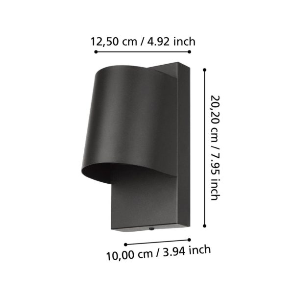 EGLO Applique d’extérieur LED Stagnone en noir EGLO
