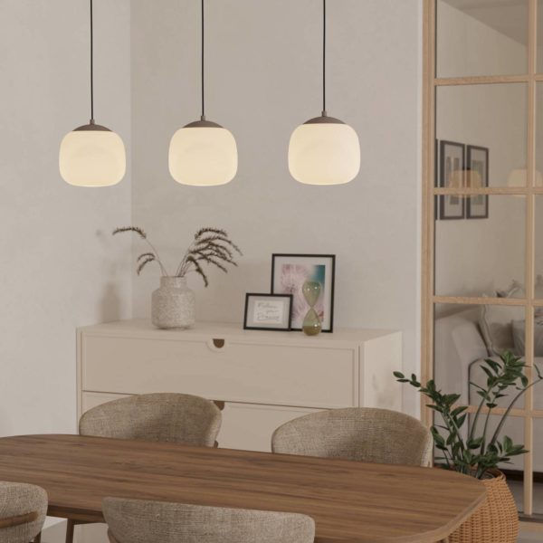 EGLO Suspension Cominio taupe/sable, à 3 lampes EGLO