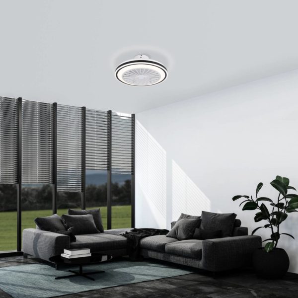 EGLO Ventilateur de plafond Almeria LED CCT, blanc/noir EGLO