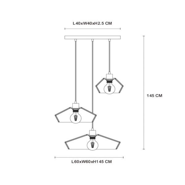 Lucide Suspension Yunkai en papier, à 3 lampes Lucide