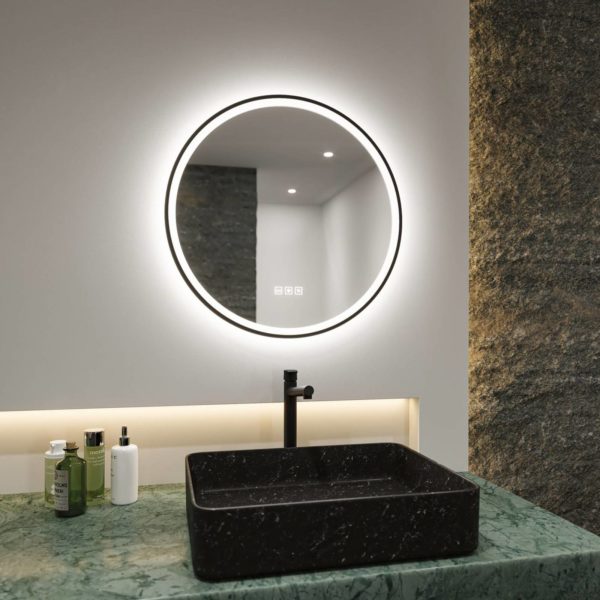 Paulmann Mirra miroir mural Ø59 cm CCT dim noir Paulmann