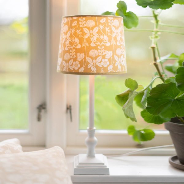 PR Home Lisa lampe à poser blanc mat/jaune fleuri PR Home