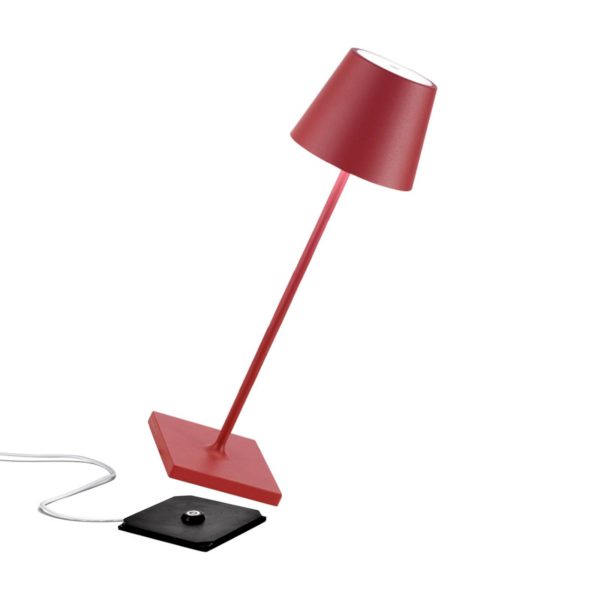 Zafferano Poldina lampe batterie IP65 rouge Zafferano