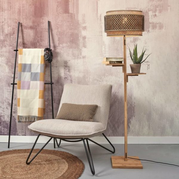 GOOD & MOJO Bhutan lampe sur pied tablette naturel Good & Mojo