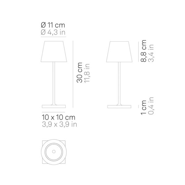 Zafferano Poldina mini lampe batterie cuivrée Zafferano