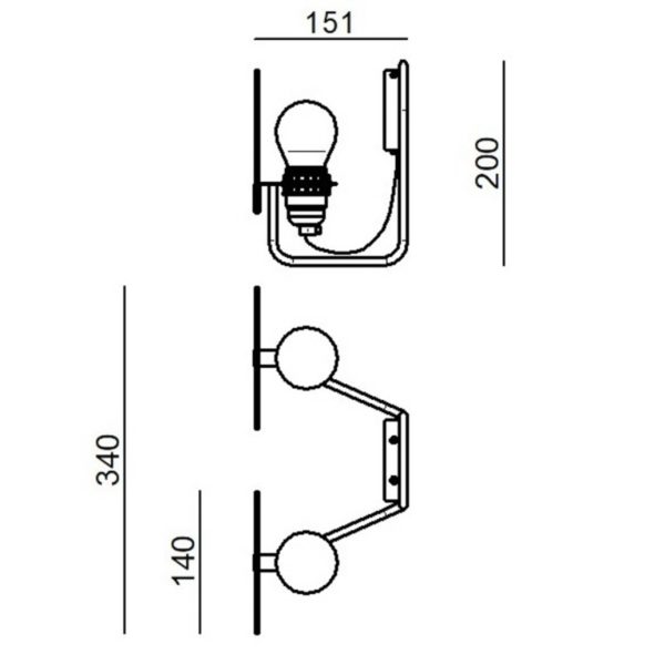 Stilnovo Bugia applique LED à 2 lampes rouge Stilnovo