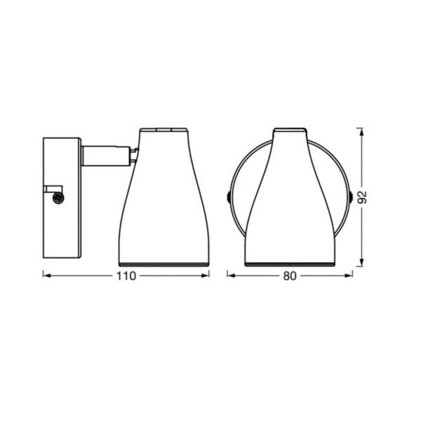 LEDVANCE Pear spot saillie LED GU10 1 lampe gris LEDVANCE