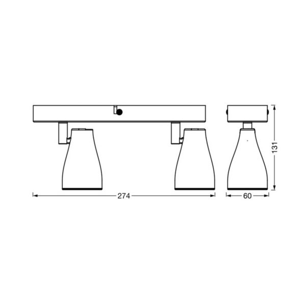 LEDVANCE Pear spot saillie LED GU10 2 lampes gris LEDVANCE