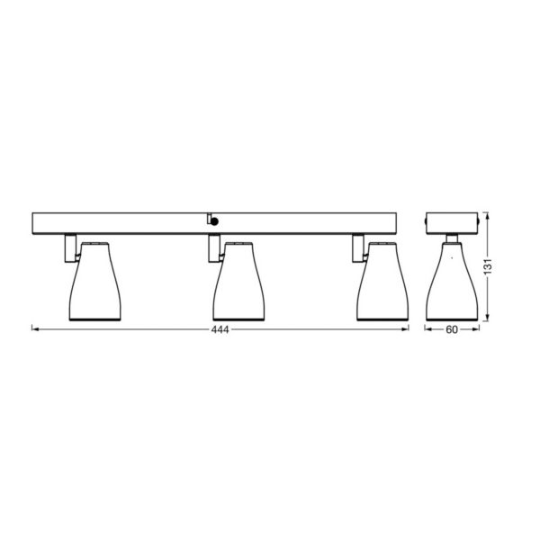 LEDVANCE Pear spot saillie LED GU10 3 lampes gris LEDVANCE