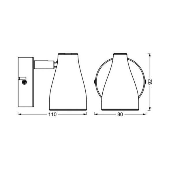 LEDVANCE Pear spot saillie LED GU10 1 lampe noir LEDVANCE