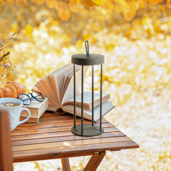 FH Lighting Lampe batterie LED Kante, variateur capteur, noire FH Lighting