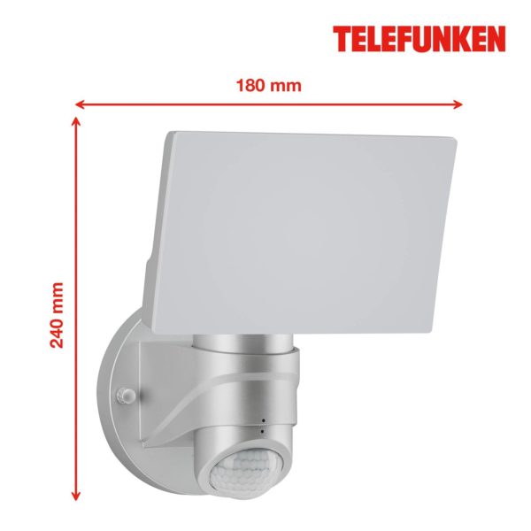 Telefunken Applique d’extérieur LED Cristo capteur