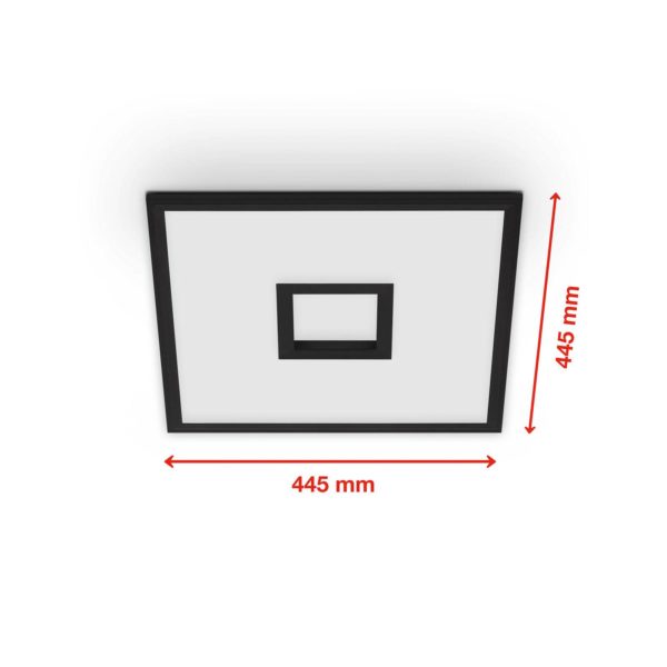 Telefunken Panneau LED Centerback CCT RVB 45x45cm noir Telefunken
