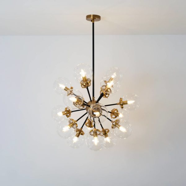 Holländer Suspension Moltiplicatore à 18 lampes dorée/claire Holländer