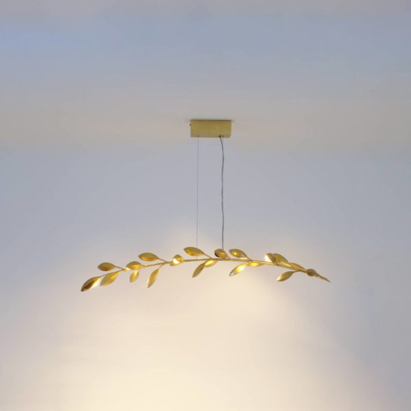 Holländer Suspension Riso à 11 lampes, dorée Holländer
