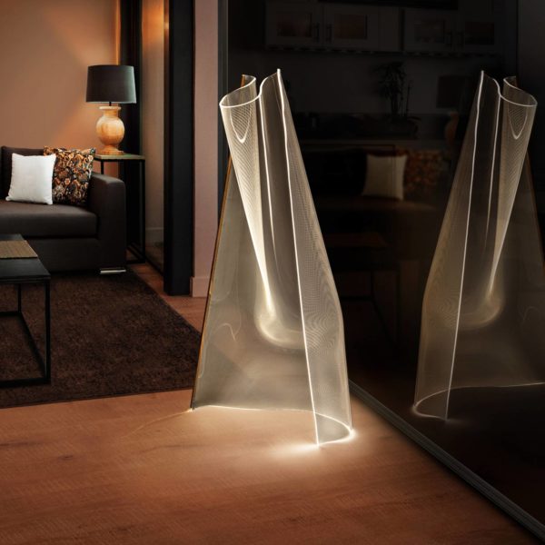 Schuller Valencia Lampadaire LED Velos, doré rosé, forme organique Schuller Valencia