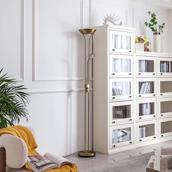 Lindby Josefin lampadaire LED liseuse, bronze LINDBY