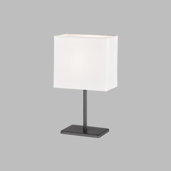 FH Lighting Lampe de table Kate abat-jour tissu, blanche FH Lighting